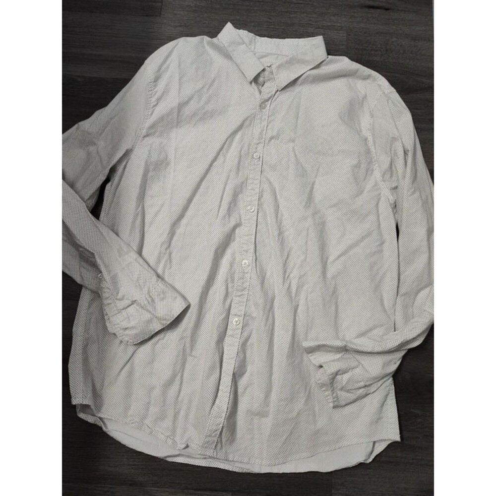 Hollister men's white formal button up long sleeve shirt size L-xl like new
